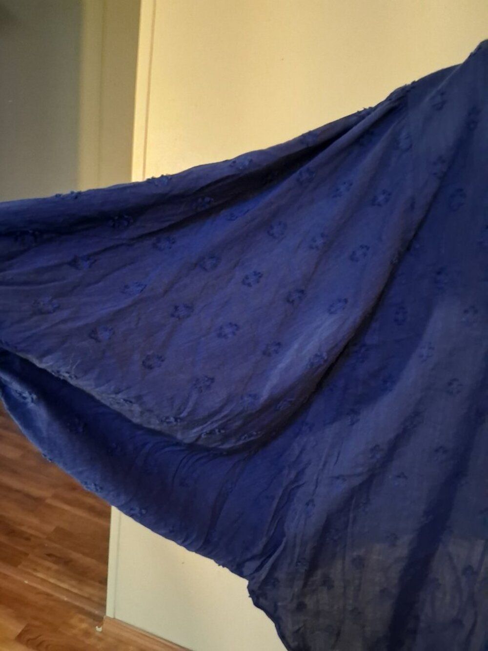 a.n.a Blue Balloon Sleeve Embroidered Button Down Blouse Boho Peasant Top - Picture 7 of 16